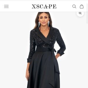 Xscape Black Sequin Maxi Dress